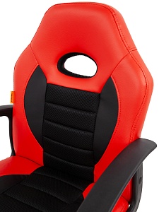 Детское компьютерное кресло CHAIRMAN KIDS 111, экокожа, красный/черный